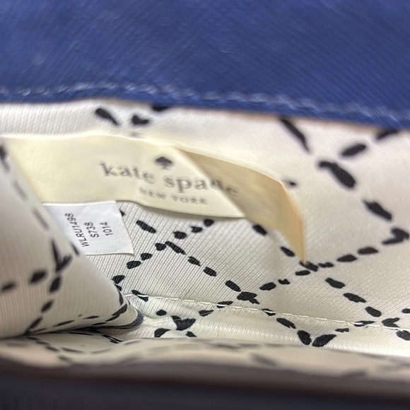 kate spade Safiano Leather Wallet Navy Dark Blue Zip Around 8”Lx4.25”Hx1”H - Picture 14 of 17